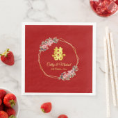 赤金ゴールド幾何学的フローラ中国のリース結婚 (インサイチュ)