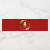 赤金ゴールド幾何学的フローラ中国のリース結婚 ペットボトルラベル (シングルラベル)