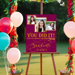 赤金ゴールド数々の卒業写真記念 フォトプリント           