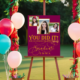 赤金ゴールド数々の卒業写真記念 フォトプリント           