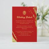 赤金ゴールド書筆中国の結婚線 エンクロージャーカード (スタンド正面)