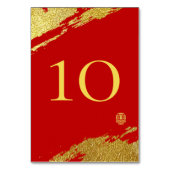 赤金ゴールド書筆中国の結婚線 テーブルナンバー (正面)