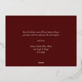 赤金ゴールド書道メリークリスマスシンプル写真 箔シーズンカード (裏面)