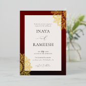 赤金ゴールド曼荼羅 箔招待状 (立ち正面)