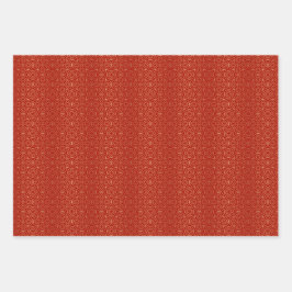 赤金ゴールド東洋模様 ラッピングペーパーシート