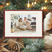 赤金ゴールド格子状カスタムの写真クリスマス シーズンカード