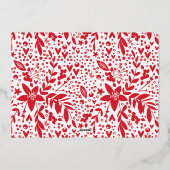 赤金ゴールド植物性クリスマスフレーム写真 箔シーズンカード (裏面)