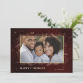 赤金ゴールド植物花の写真ホリデーカード シーズンカード (スタンド正面)