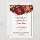 赤金ゴールド白色ローズウォーター色ブライダルシャワー 招待状 (正面)