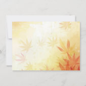 赤金ゴールド紅葉と鳥ブライダルシャワー 招待状 (裏面)