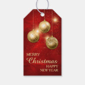 赤金ゴールド紙吹雪クリスマス球根 ギフトタグ (正面)