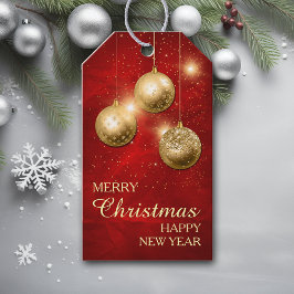 赤金ゴールド紙吹雪クリスマス球根 ギフトタグ