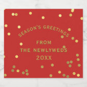 赤金ゴールド紙吹雪シーズンのグリーティングワインラベル スパークリングワインラベル (シングルラベル)