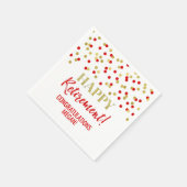 赤金ゴールド紙吹雪ハッピーリタイア スタンダードカクテルナプキン (角)