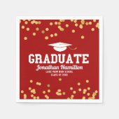 赤金ゴールド紙吹雪卒業パーティー スタンダードカクテルナプキン (正面)
