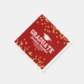 赤金ゴールド紙吹雪卒業パーティー スタンダードカクテルナプキン (角)