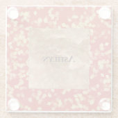 赤金ゴールド紙吹雪抽象芸術誕生日 ガラスコースター (裏面)