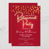 赤金ゴールド紙吹雪除・売却パーティの招待状 招待状 (正面/裏面)