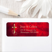 赤金ゴールド結婚キリスト教十字帰還ラベル ラベル (インサイチュ)