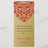 赤金ゴールド結婚メニュー メニュー (裏面)