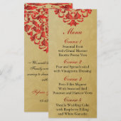 赤金ゴールド結婚メニュー メニュー (正面/裏面)