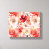 赤金ゴールド絵を描抽象芸術の花柄 キャンバスプリント (正面)