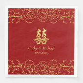 赤金ゴールド縁ど中国の結婚フローラの二重十一 (正面)