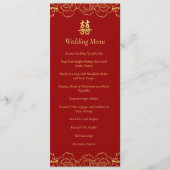赤金ゴールド縁ど中国の結婚フローラ メニュー (正面)