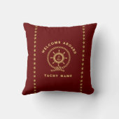 赤金ゴールド航海のボートホイールノットスターズ クッション (裏面)