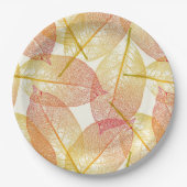 赤金ゴールド葉黄色紅葉 ペーパープレート (正面)