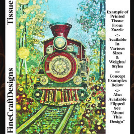 赤金ゴールド蒸気列車、モザイクタイルDH2LFデコページ 薄葉紙