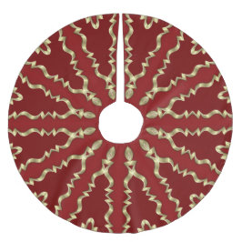 赤金ゴールド装飾クリスマスホリデーツリースカート ブラッシュドポリエステルツリースカート