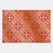 赤金ゴールド調エレガント ラッピングペーパーシート (正面)