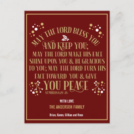 赤金ゴールド賛美クリスマスの数字6:24-26 2020 シーズンポストカード