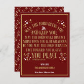 赤金ゴールド賛美クリスマスの数字6:24-26 2020 シーズンポストカード (正面/裏面)