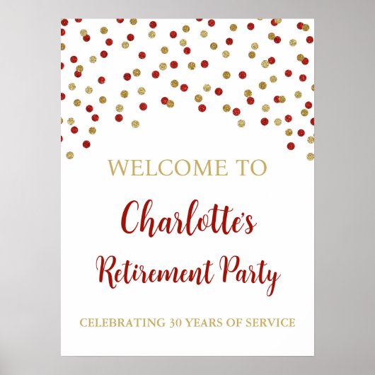 赤金ゴールド除カスタム去パーティー18x24 ポスター (正面)