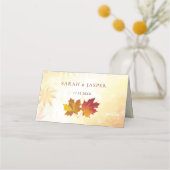 赤金ゴールド離れ秋結婚 プレイスカード (裏面)