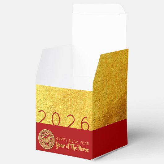 赤金ゴールド馬文庫紙2026パーティー好意ボックス フェイバーボックス (オープン)