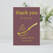 赤金ゴールド黄食品揚げ鍋 サンキューカード (スタンド正面)