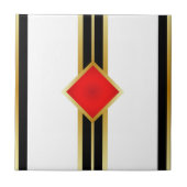 赤金ゴールド黒ストライプ色 タイル (正面)