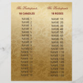 赤金ゴールド18キャンドル・バラ式プログラム (裏面)