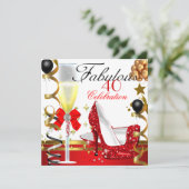 赤金ゴールド40歳と素晴らしい40歳の誕生日パーティー 招待状 (スタンド正面)