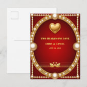 赤金スワン ウェディングペア デコレーション 💍 案内ポストカード (正面/裏面)