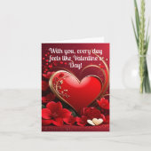 赤金ラブハートバレンタインズ カード (正面)