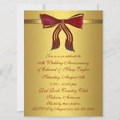 赤金リボン ゴールド 50周年結婚記念日 招待状 (裏面)