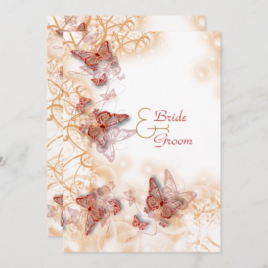 赤金婚約記念日 招待状 (正面/裏面)