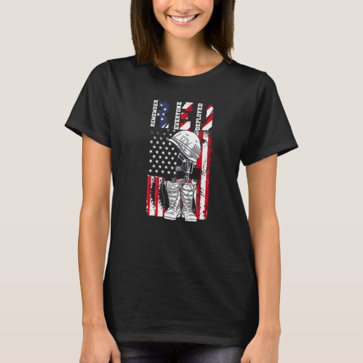 赤金曜日すべての愛国心アメリカを展開したことを覚える Tシャツ (正面)