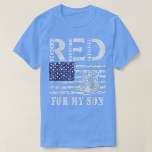 赤金曜日支援ソンアメリカン国旗のハート軍備 Tシャツ (デザイン正面)
