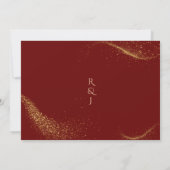 赤金色のエレガントなクリスマスツリーのウェディング 招待状 (裏面)