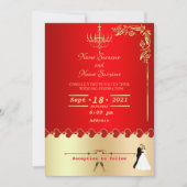 赤金色のデコール 招待状 (正面)